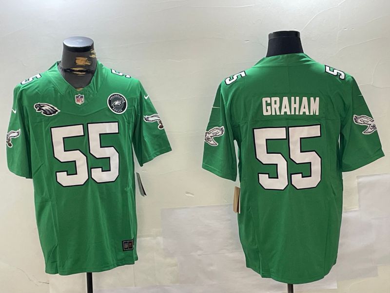 Men Philadelphia Eagles #55 Graham Green Throwback 2024 Nike Vapor Limited NFL Jersey style 3